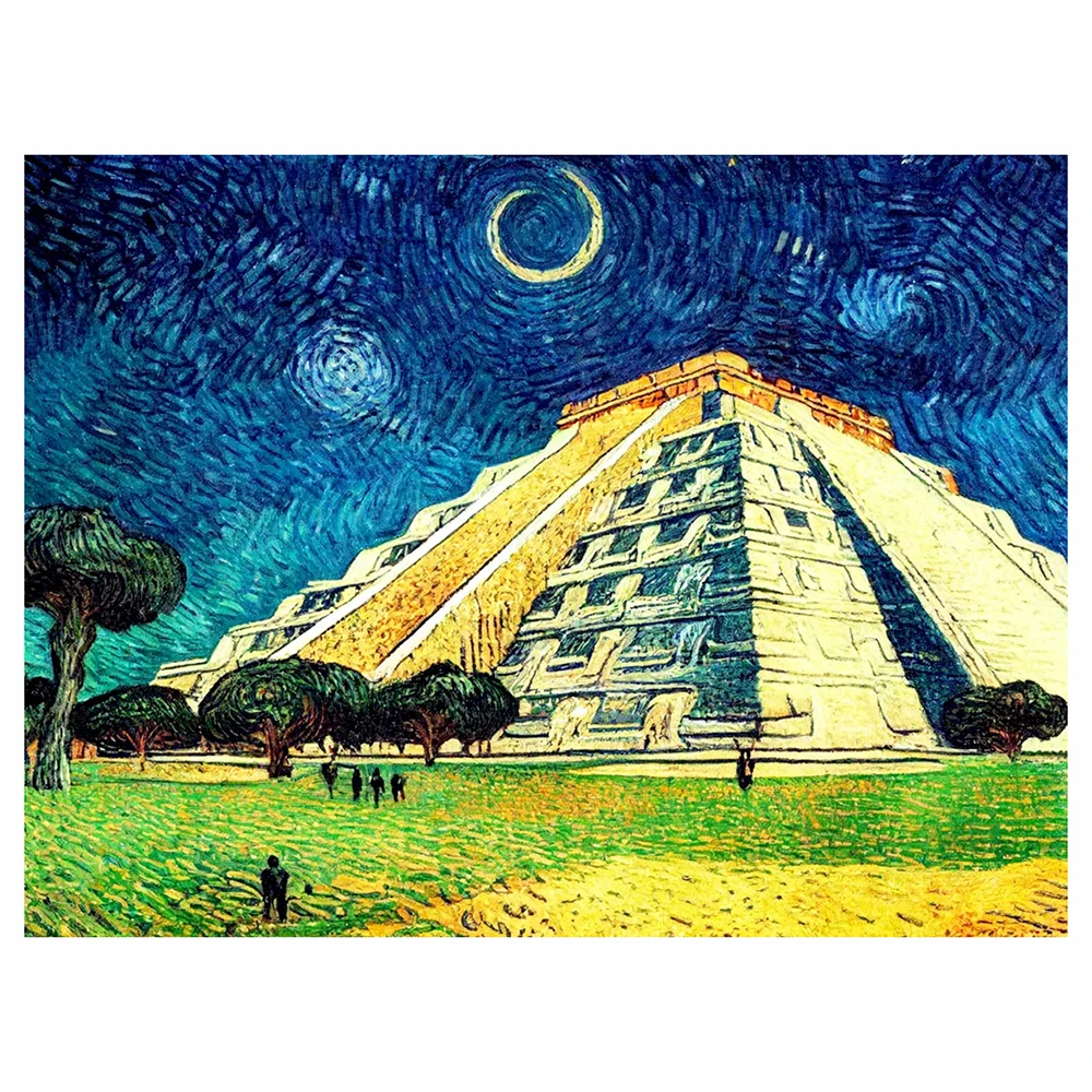 

Алмазная живопись HOMHOL «сделай сам» с пирамидой Ван Гога, алмазная вышивка, полноформатная Алмазная мозаика, домашний декор, подарок