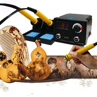 110V Voltage Pyrography Machine DIY Carving Metal/Leather/wood Burning Machine Burner Pyrography Pen with 20 Kinds Pen Head
