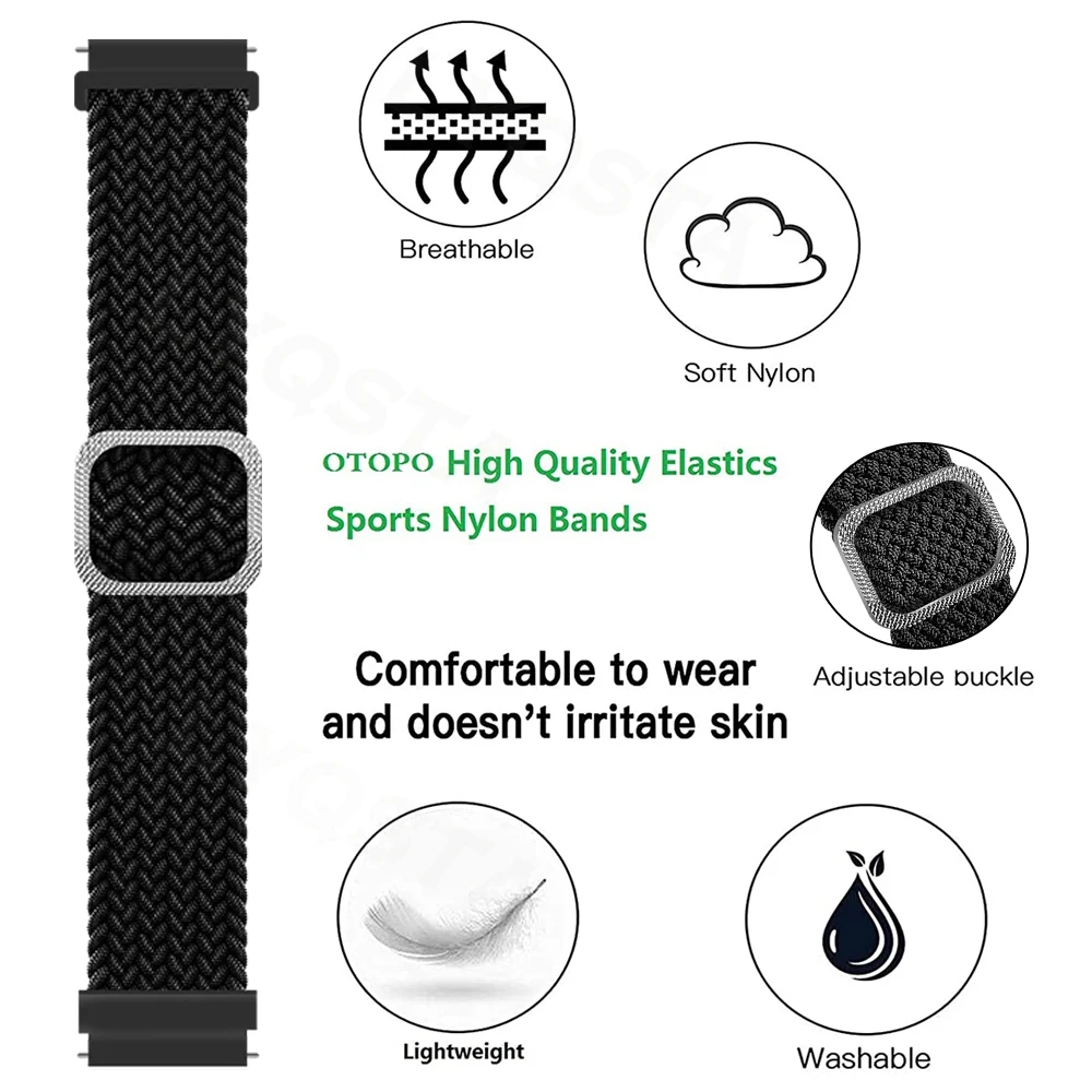 2023 Latest suitable for Xiaomi Huami Amazfit GTS 3 4/Amazfit GTR3 4 20 22Mm Premium braid single loop nylon smart strap