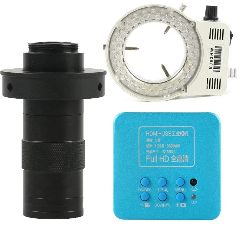 SONY IMX307 Промышленная цифровая 1080P VGA HDMI USB-камера для видеомикроскопа + 130-кратный