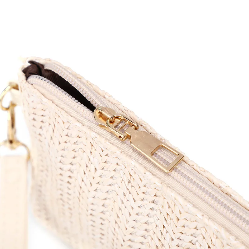 Fashion Women Bohemian Woven Clutch Bag Casual Beach Small Handbag Coin Purse Summer Phone Bag Wallet Card Holder