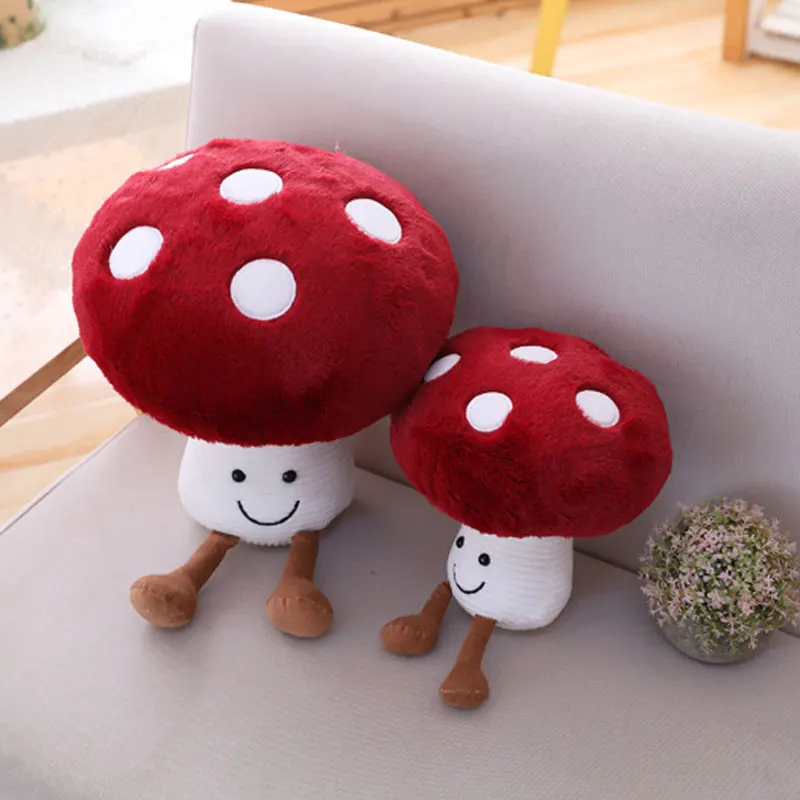 

16/20cm Lovely Mushroom Pillow Stuffed Plush Toys Soft Dolls Office Decoration 3D Vegetables Throw Pillow Gifts for Children
