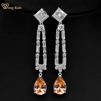 wong rain 925 sterling silver 1014 mm pear created moissanite gemstone bohemia drop dangle earrings for women fine jewelry gift