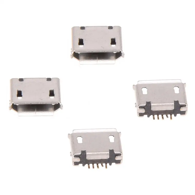 

10 шт. гнездовой разъем Micro USB Тип B 180 Градусов 5-Контактный SMD SMT паяльный разъем
