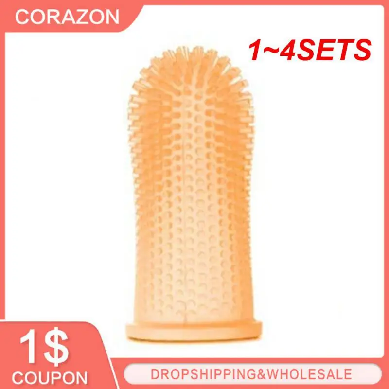 

1~4SETS Tooth Brush Nontoxic Silicone Pet Pet Finger Toothbrush Dog Cat Cleaning Supplies Toothbrush Teeth Silicone Super Soft