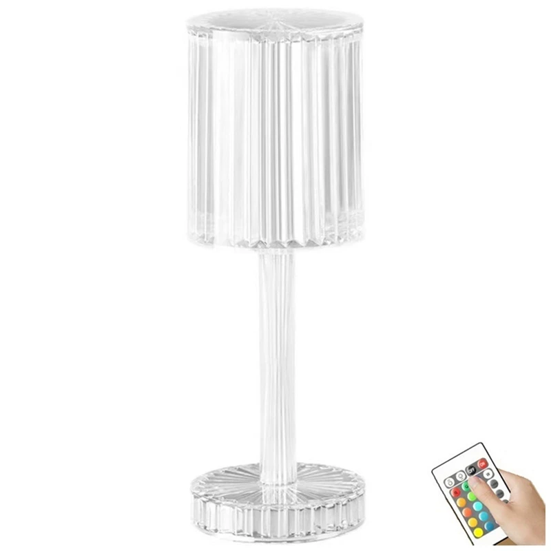 

Crystal Table Lamp,LED Touch Lamp,16 Colors Change Crystal Lamp 3D Diamond Acrylic Small Table Lamp With Remote Control