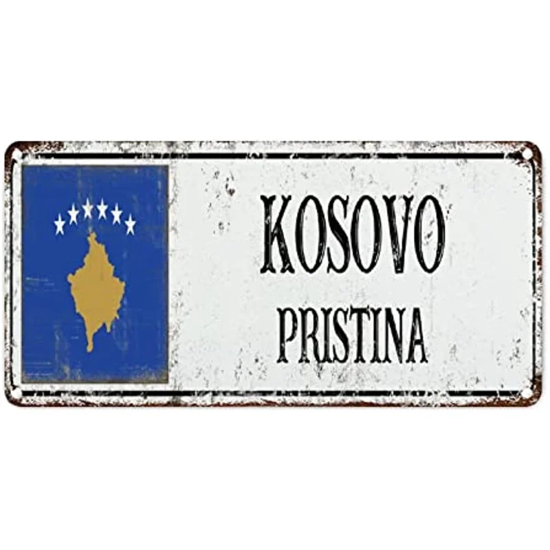 

Винтажный металлический знак в Косово, Постер в виде призны, флаг страны Косово, сувенир, табличка на стену для паба