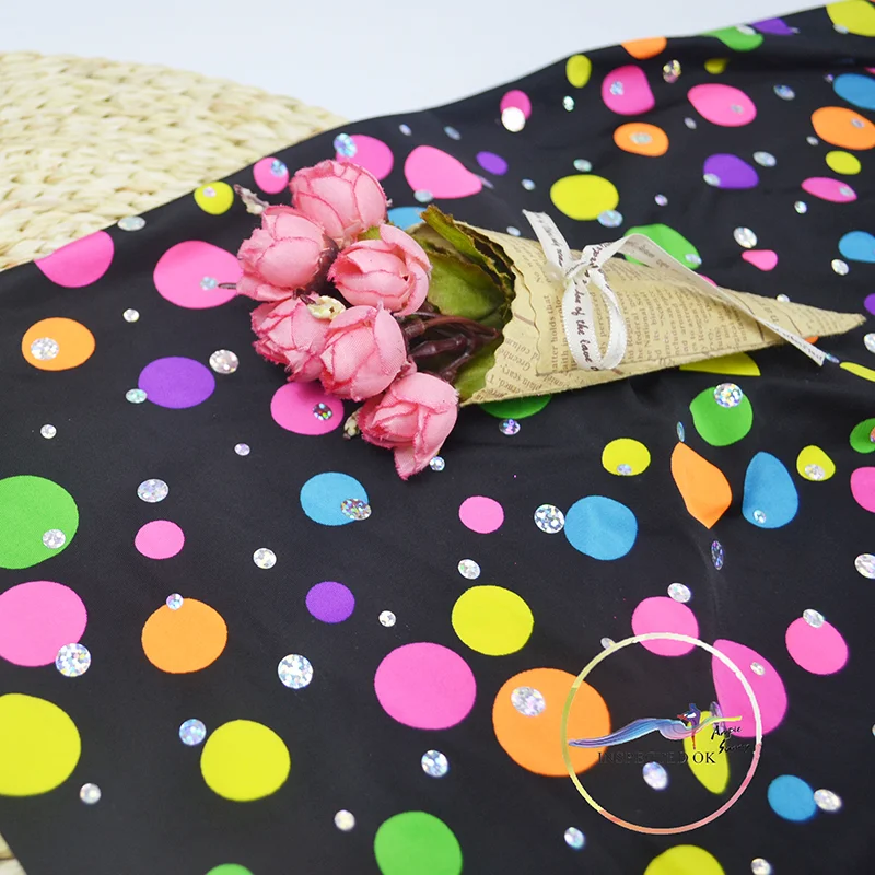 Танцевальная одежда из эластичного спандекса с принтом в горошек/модное