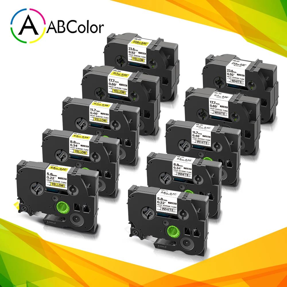 Термоусадочная трубка для сенсорных этикеток Brother HSe-211 HSe-221 241 251 611 631 6/9/12/18/24 мм