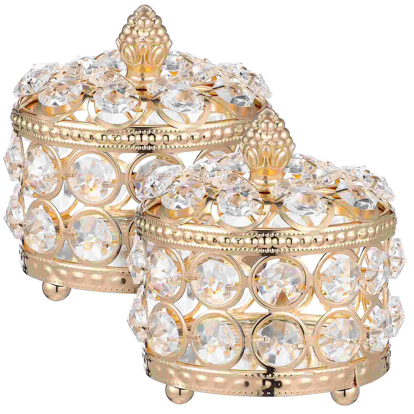 

Шкатулка-органайзер для ювелирных украшений, зеркальное хранилище для сережек, блестящее винтажное украшение для сувениров, Золотистое ук...