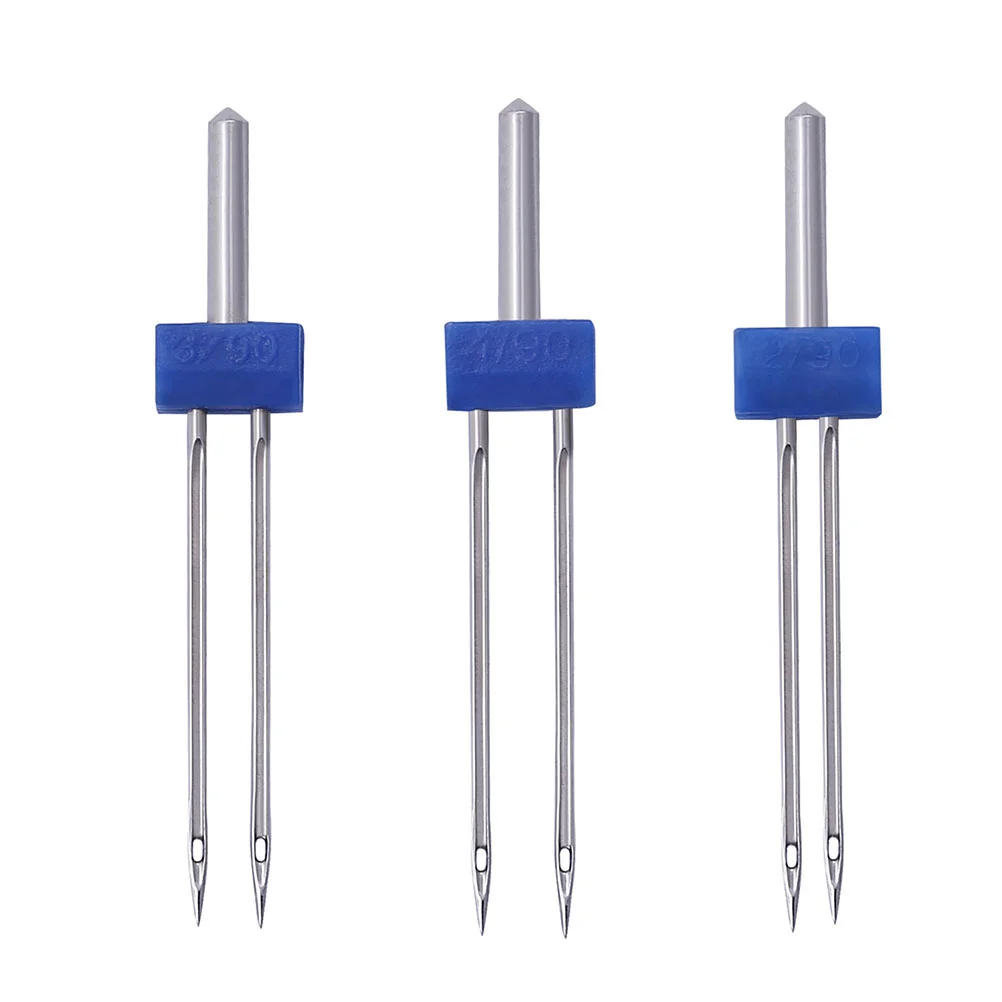 

Twin Needles Needle Machine Sewing Double Pin Stretch Accessories Replacement Household Quilting Serger Tools Metal Universal