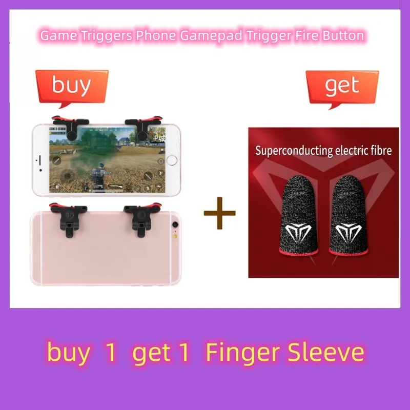 

1 Pair Of Game Triggers Phone Gamepad Trigger Fire Button Aim Key For Touch Screen Devices L1R1 Shooter Controller Accessories