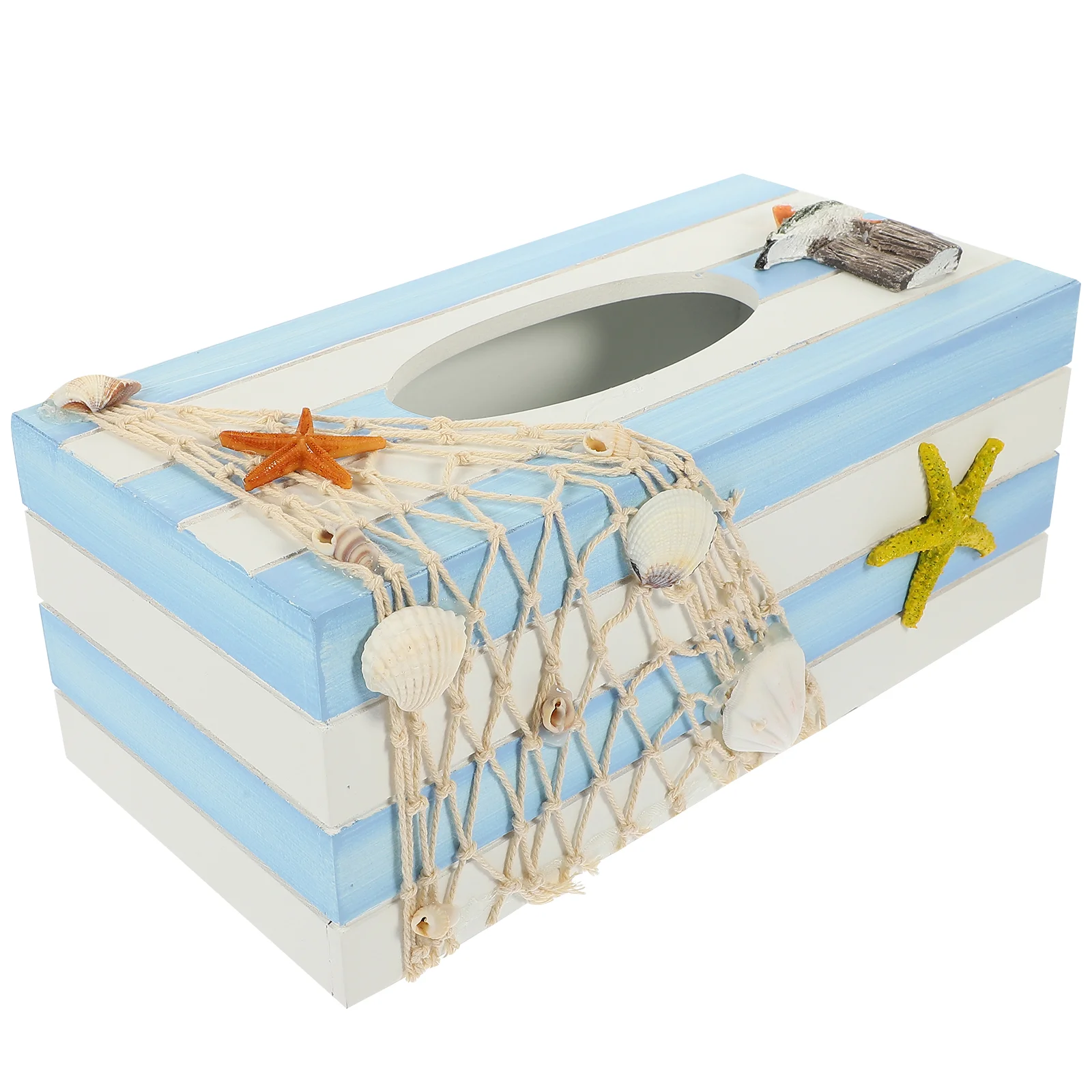 

Tissue Box Paper Cover Holder Napkin Facial Dispenser Case Towel Nautical Wooden Farmhouse Toilet Container Storage Desktop