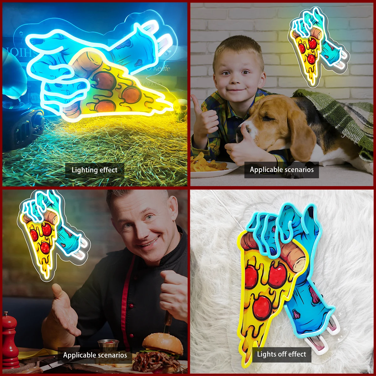 Неоновая форма пиццы на заказ применимо для ресторанов вывески в магазине чтобы