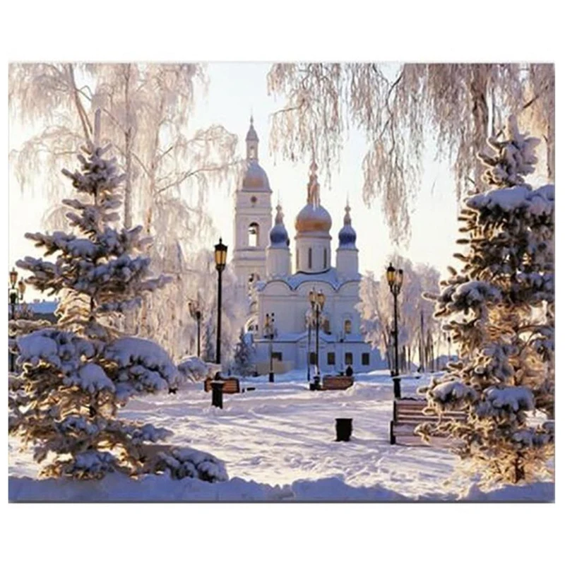 

Full-Diamond DIY Diamond Painting Landscape Picture Diamond Embroidery Cross-Stitch Kit Home Decoration Forest