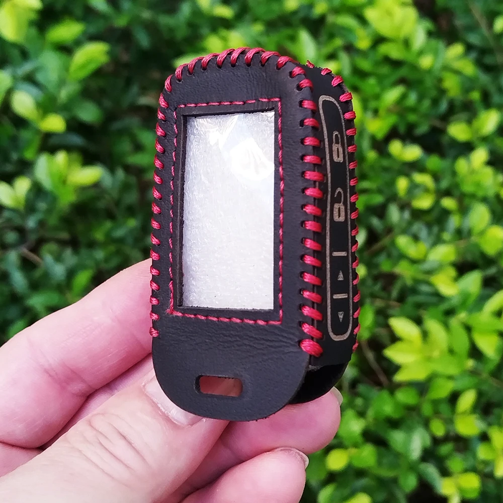 Русский кожаный чехол для ключей от автомобиля Starline E90 2-сторонней системы