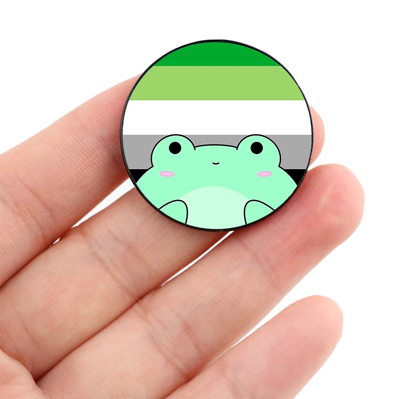 

Aro Froggie Printed Pin Custom cute Brooches Shirt Lapel teacher tote Bag backpacks Badge Cartoon gift brooches pins for women