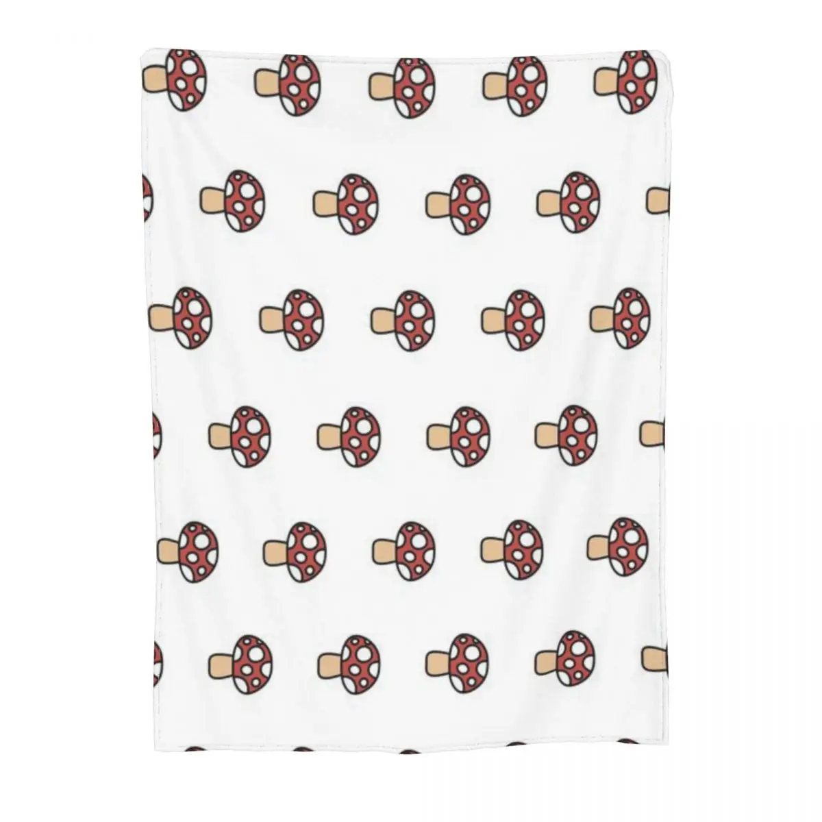 Флисовое одеяло Retro Cute Mushroom красный белый