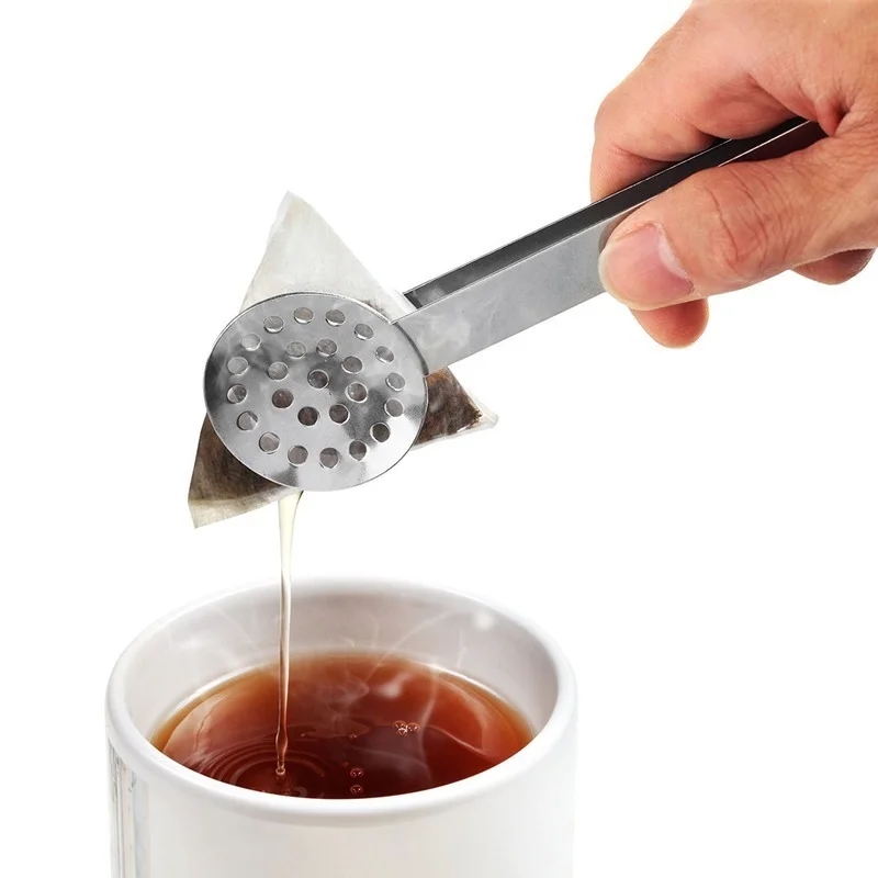 

Stainless Steel Tea Bag Squeezer Teabag Tong Holder Herb Grip Kitchen Tool Lemon Slice Clip