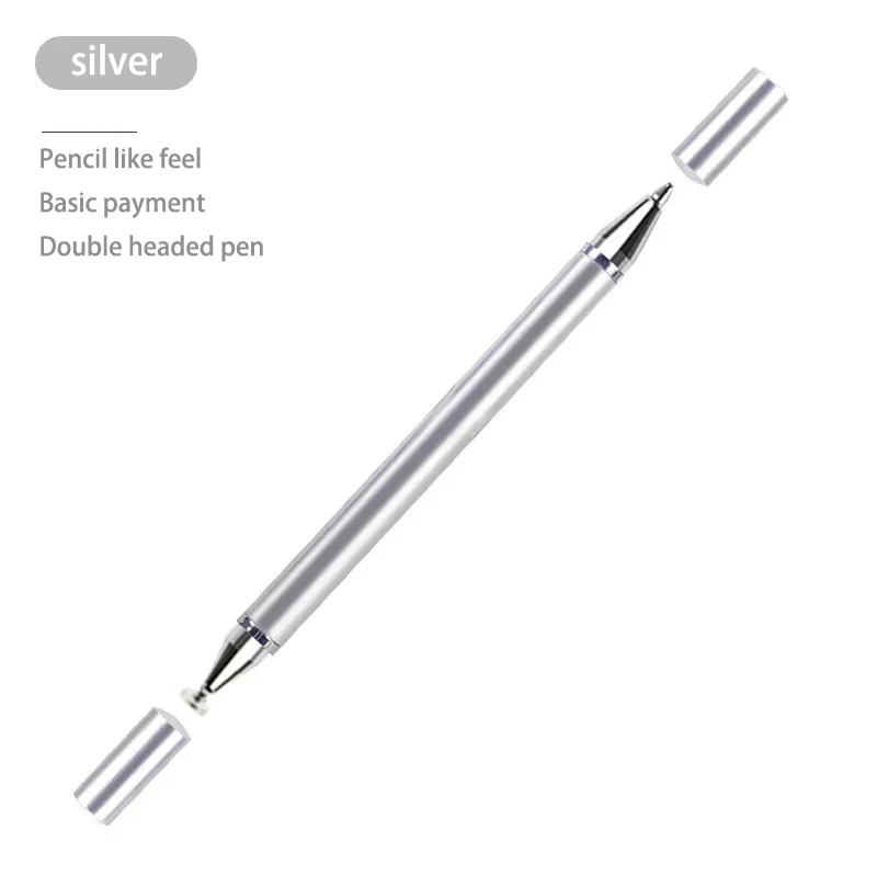 

Touch Pens Office Accessories Two-head Available Durable Consumer Electronics Capacitance Pen High Quality Silver Screen Stylus