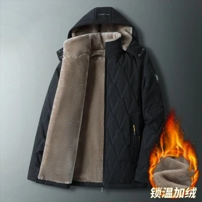 

European code M-8XL winter clothing middle-aged and elderly plus velvet cotton-padded jacket male coat cotton-padded jackett