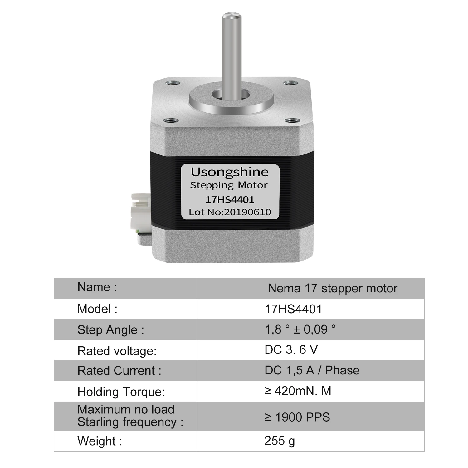 

Шаговый двигатель Nema17 42BYGH 1.5A 17HS4401/17HS4401S