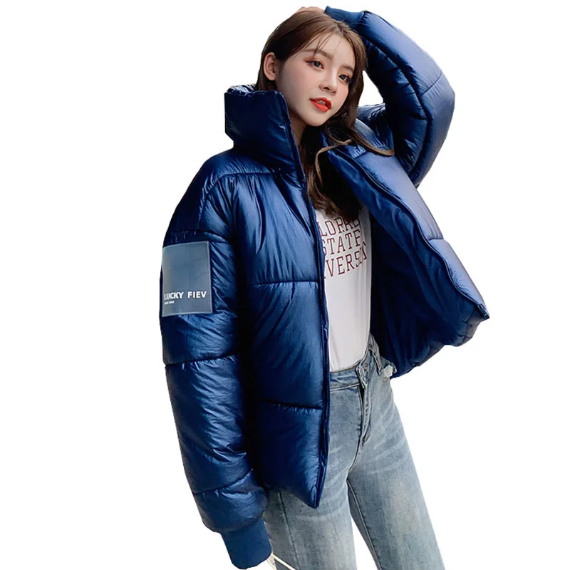 

Women Paddedh Female Winter 2023 New Elegant Lady Bread Down Jacket Fashion Loose Cotton Coat OK1023