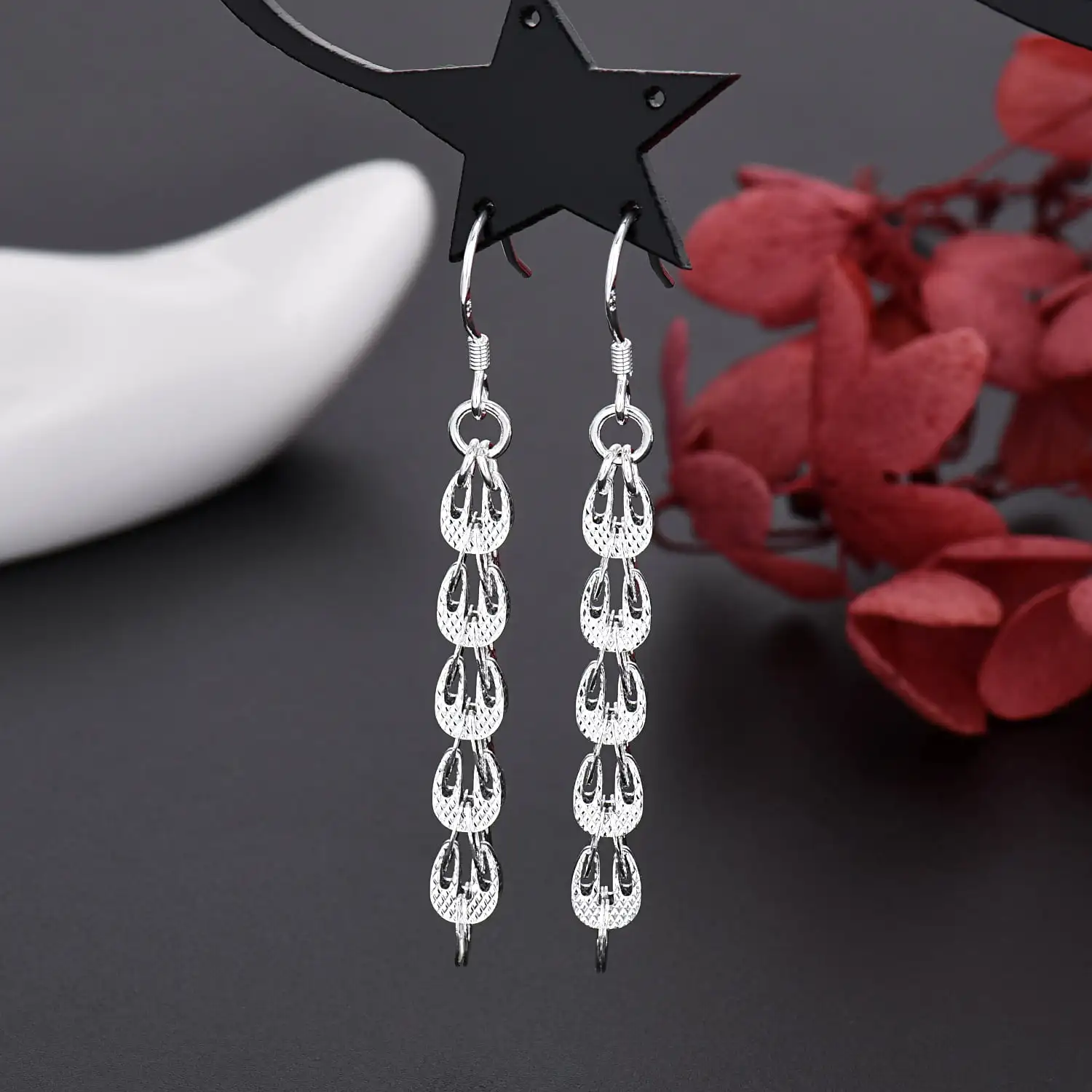 

New Korean Fashion 925 Sterling Silver Fine Earrings for Women Luxury Party Wedding Street Versatile Jewelry Birthday Gifts