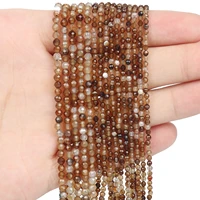 2 3mm faceted coffee natural semi precious agates stone beads loose micro spacer seed beads for jewelry bracelet necklace making
