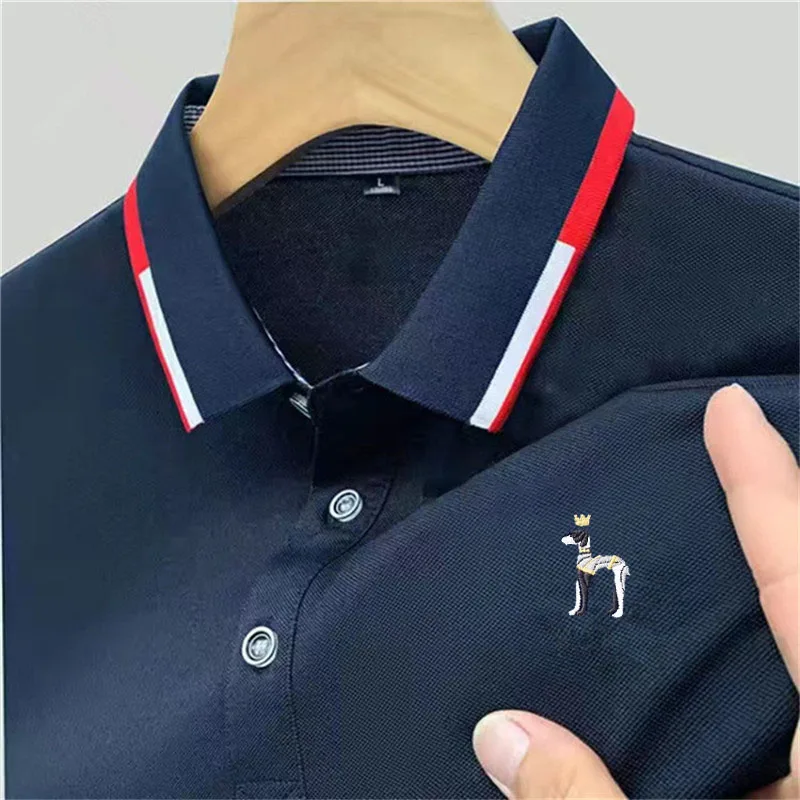 

Men Polo Shirts Luxury Brand HAZZYS Embroidery Logo Short Sleeve T-Shirt 2023 New Summer Men's Fashion Casual Business Tops Tees