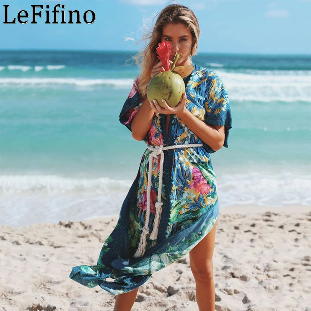 

Кардиган женский Солнцезащитный с принтом, модный пикантный свободный пляжный длинный кардиган оверсайз с темно-зеленой каймой для отдыха, лето