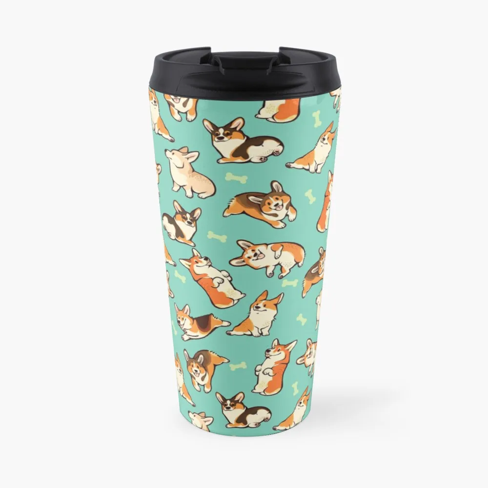 Дорожная кофейная кружка Jolly corgis в зеленом цвете арабские кофейные чашки - купить