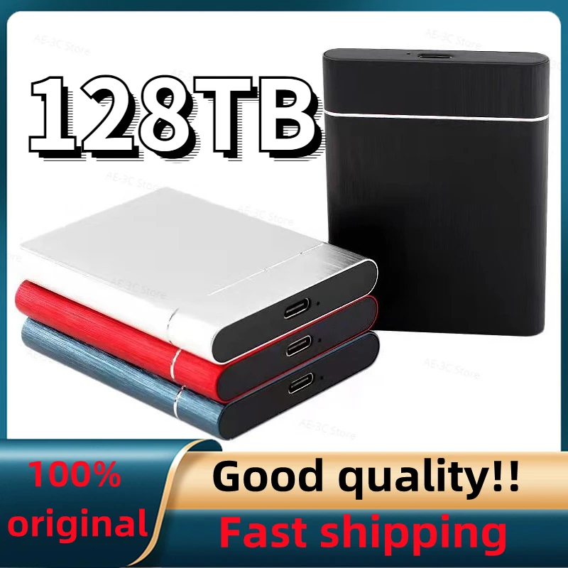 

2023 High Speed 128TB Hard Disk Portable Mobile Drive SSD Type-C External Hard Drive 64TB Large Capatity For PC Desktop Laptop