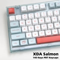 cherryxdamda salmon pbt dye sub keycaps english for mx switch gmmk pro mechanical keyboard cherryxdamda keycaps