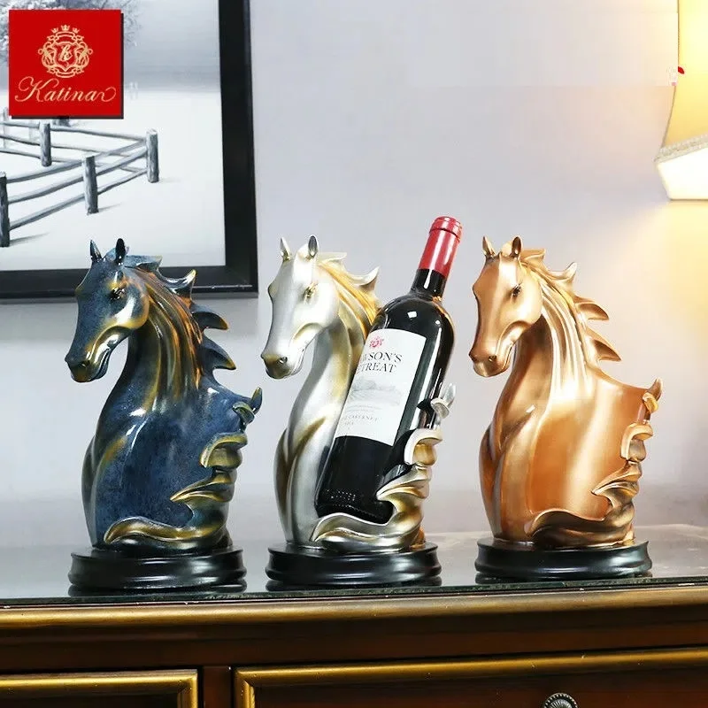 

Horse Shape Display Shelf Wine Holder Animal Statue Creative Wine Bottle Rack Holder Home Decoration Sculpture Table Accessories