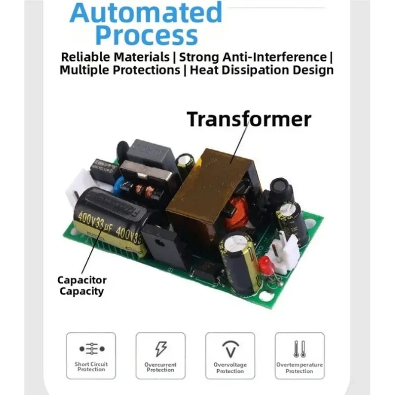 Фото 【CYBER MONDAY】Модуль импульсного источника питания AC220V-DC5V 4A 24W - для промышленных контрольно-измерительных приборов, запчасти и аксессуары (1 шт.) №3