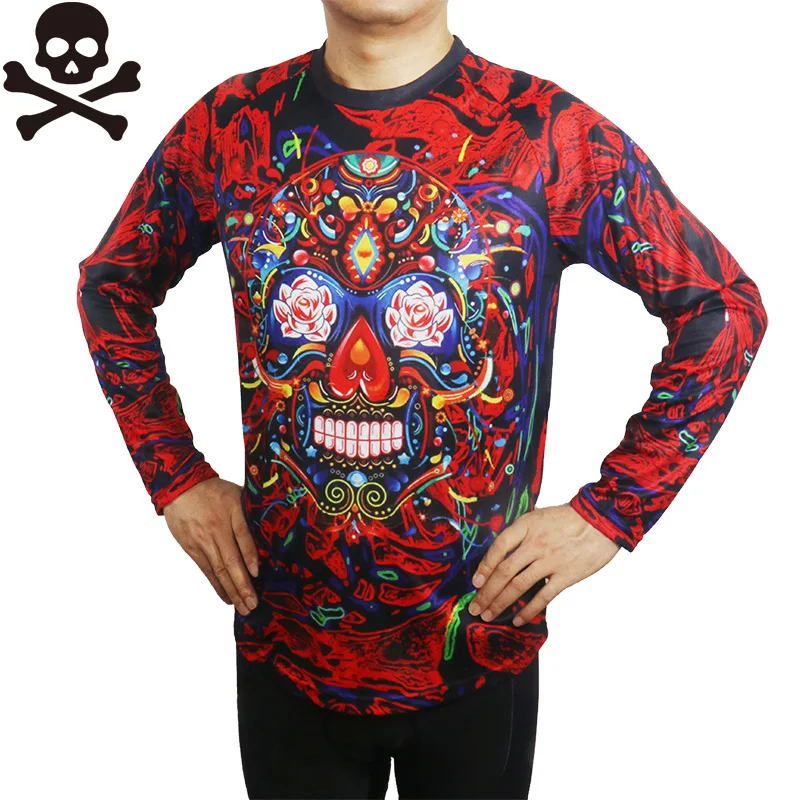 

Велосипедная Джерси с мексиканским черепом, рубашка для мотокросса, красная велосипедная длинная куртка для горного велосипеда, велосипедная одежда, внешняя одежда для горного Аватара, дорожный Аватар