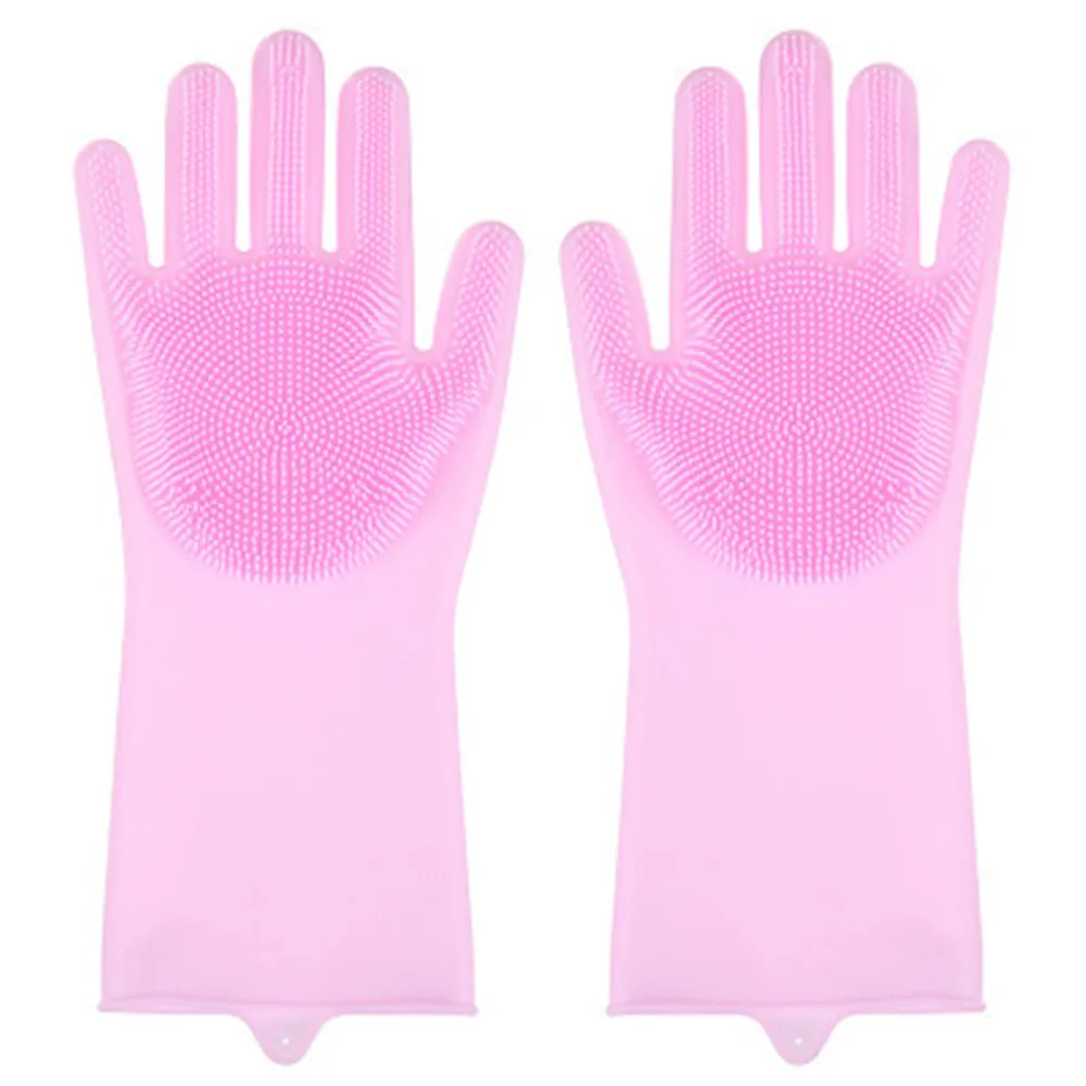 

Dishwashing Cleaning Gloves Magic Silicone Rubber Sponge Glove Household Scrubber Kitchen Clean Tools Dropshipping Kitchen