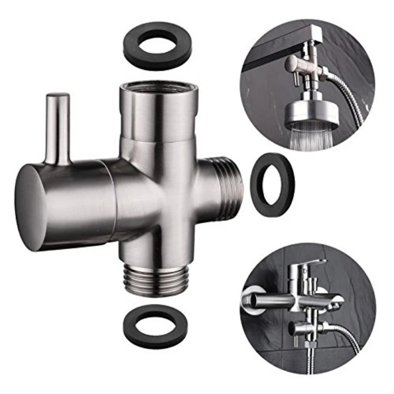 

3-way brass chrome water diverter adapter angle valve for shower head or faucet