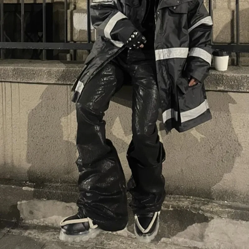 HKSH Осенние новые женские темные джинсовые брюки High Street Мужские модные эластичные