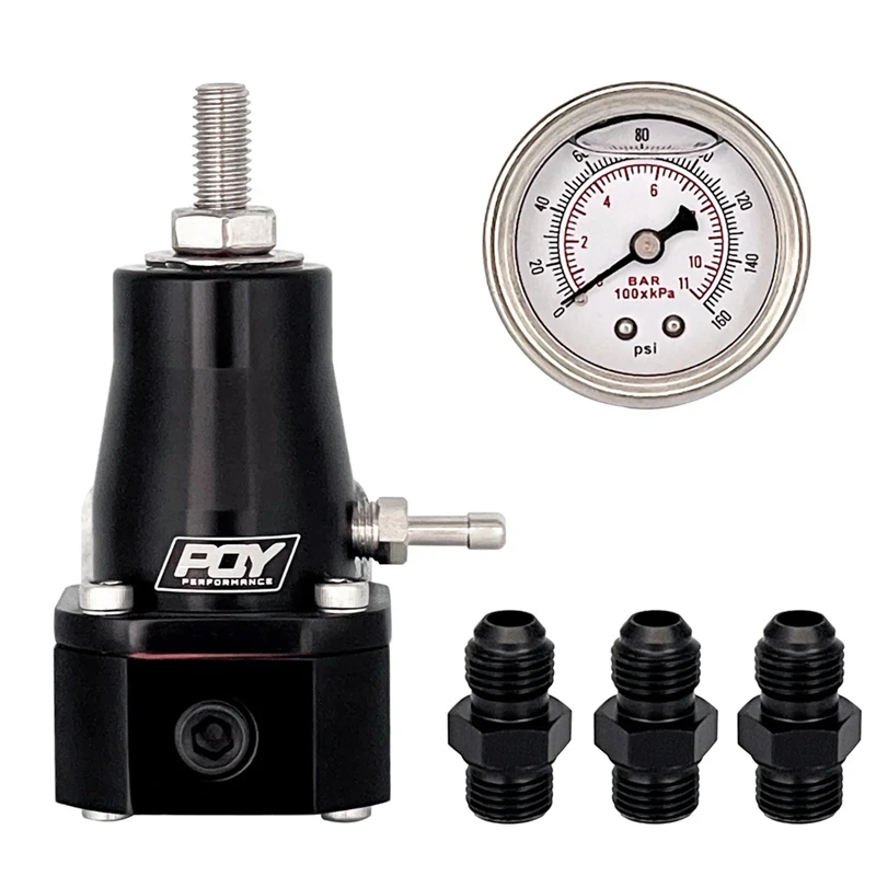 Регулируемый комплект регулятора давления топлива 30-70 PSI EFI с манометром AN6