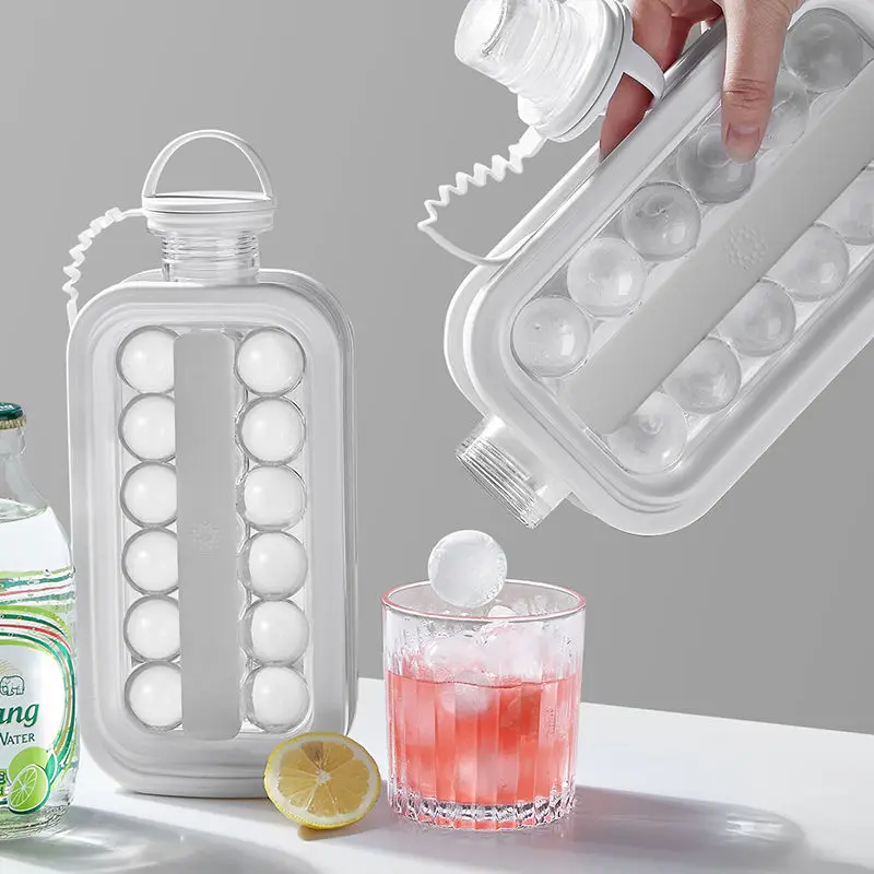

Portable Ice Ball Maker 2 In 1 Ice Bottle Creative Cubic Container Ice Cube Round Tray Mold DIY Iattice Kettle Bar Kitchen Tools