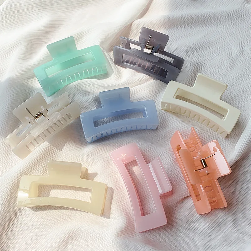 

Fashion Sweet Girls Accessories Jelly color claw hair clip 9 cm large Plastic Hair Jaw Claw Clip for women makeup daily life