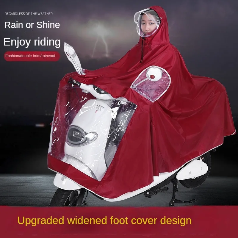 

Дождевик для мотоциклистов, дождевик для электромобиля, плотный длинный дождевик-пончо для взрослых с защитой от дождя