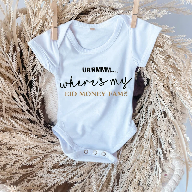 

Детское боди с надписью «my Eid money fam Рамадан Mubarak»