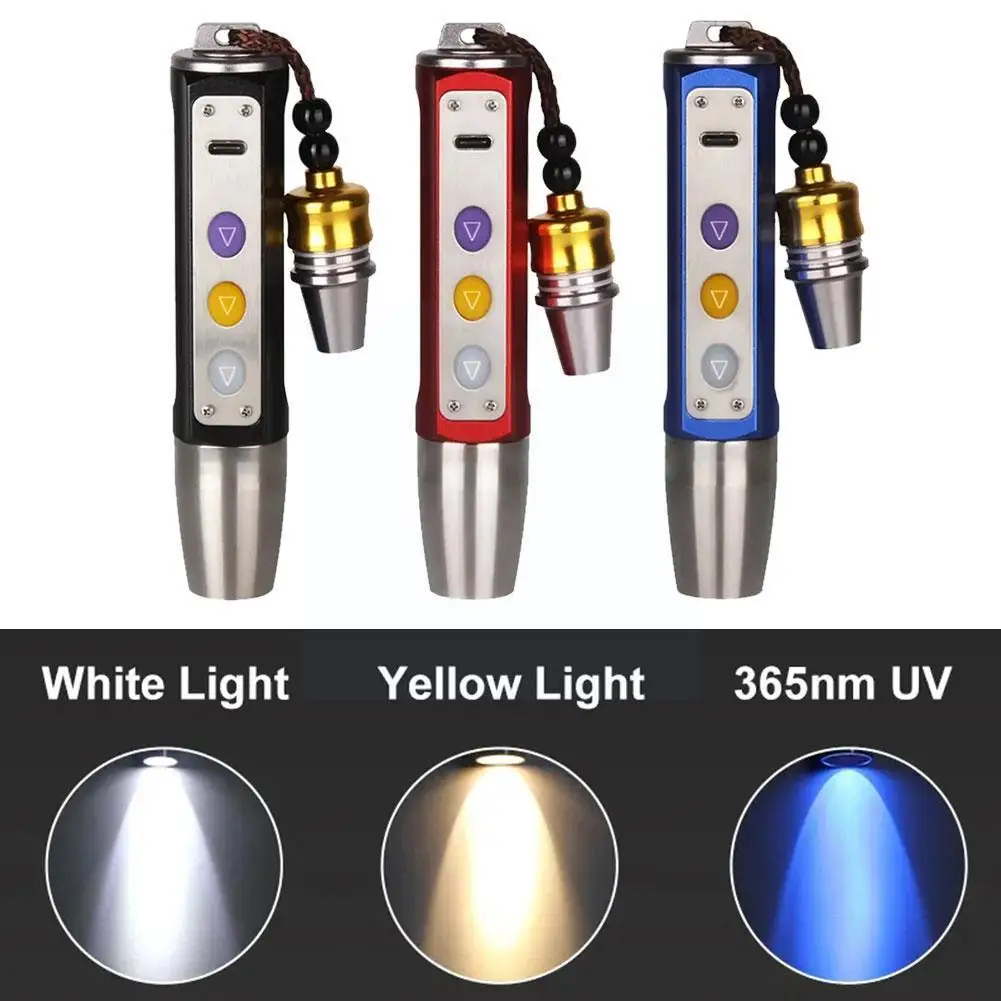

New Three Light Sources Led Flashlight Blacklight 365nm 3 Light Zoomable Uv Torch Inspection Lamp Lamp Modes Ultraviolet La U6k7