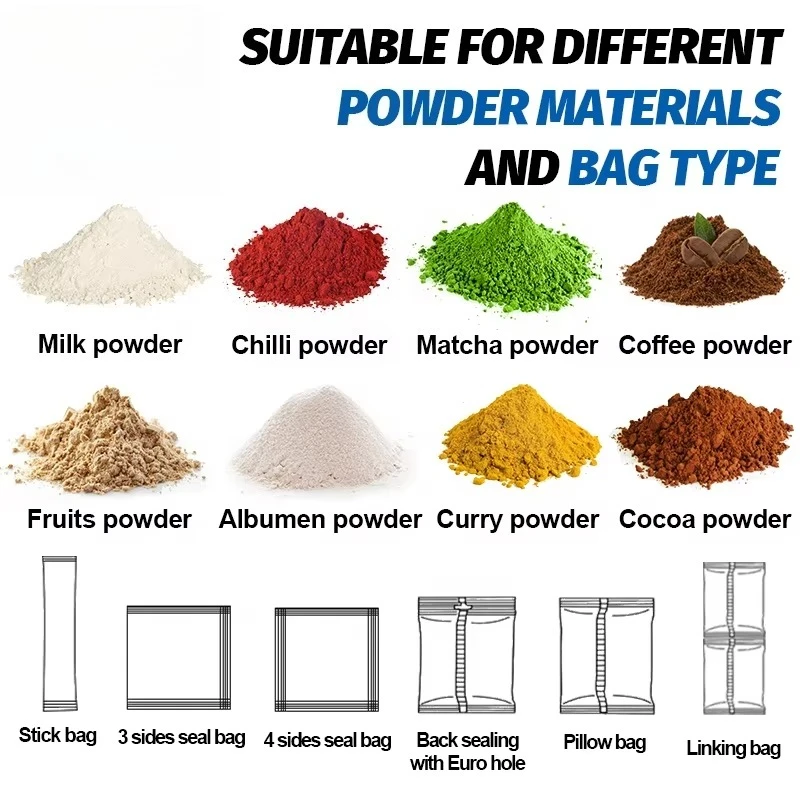 Фото Автоматическая вертикальная упаковочная машина для пакетов с четырехсторонней запайкой, для упаковки перца чили, кофейного порошка, коммерческого использования №2