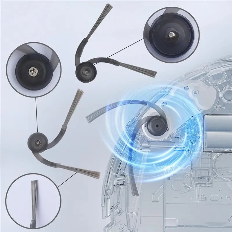 Фото A74E-Запасные части для робота-пылесоса Roborock Qrevo Curv: основная и боковая щетки, HEPA-фильтры, тряпки для мытья пола, мешки для пыли. №3