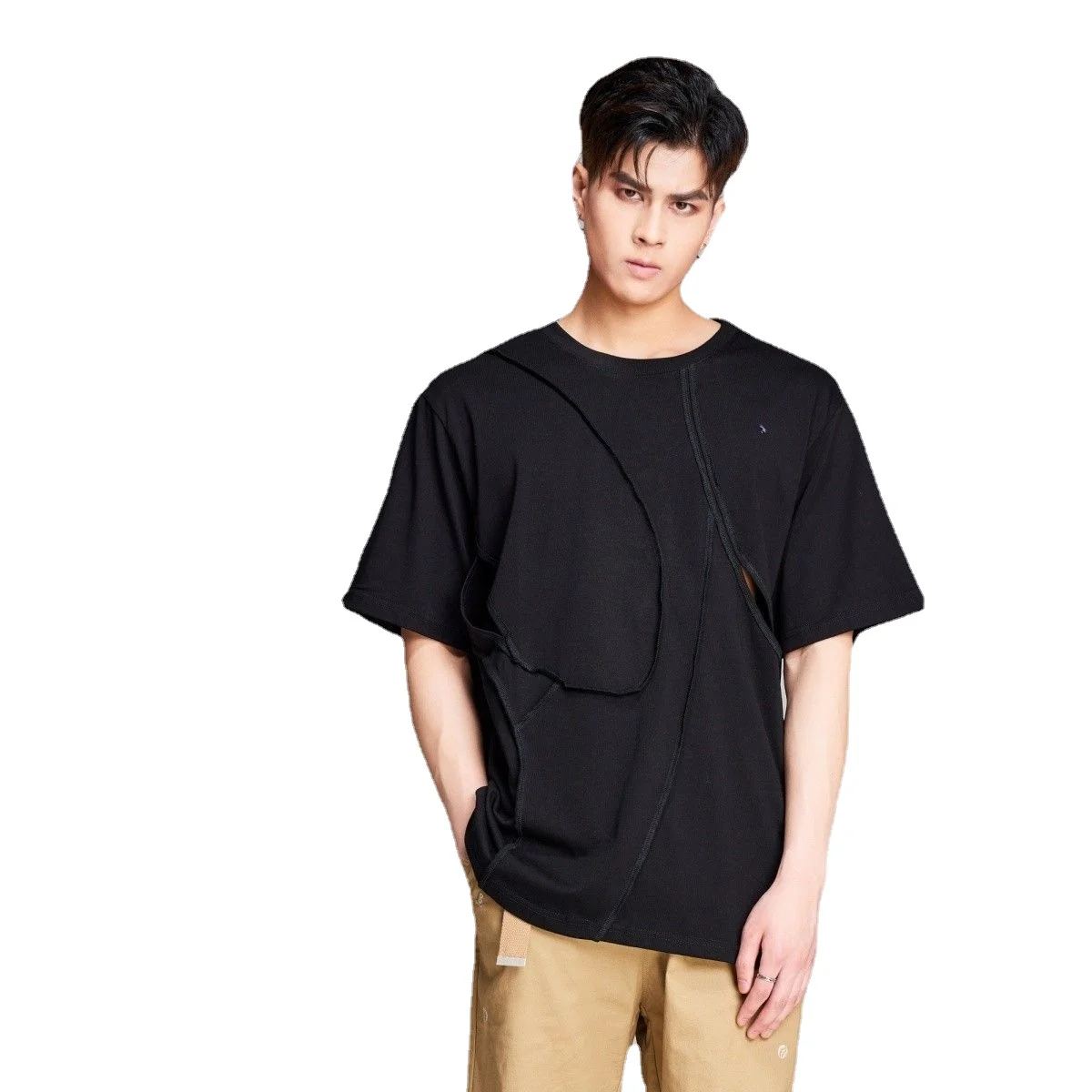 

Мужская футболка с коротким рукавом, круглым вырезом и коротким рукавом