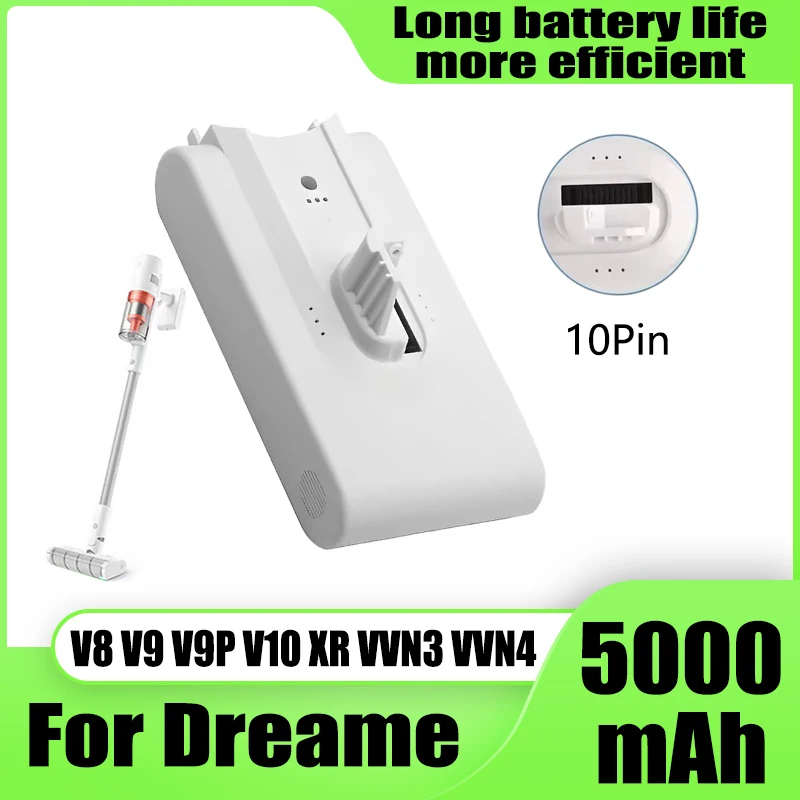 Фото Для пылесосов Dreame V8 V9 V10 V9P XR VVN3 VVN4, высококачественная литий-ионная батарея 25,2 В, долговечная аккумуляторная батарея. №2